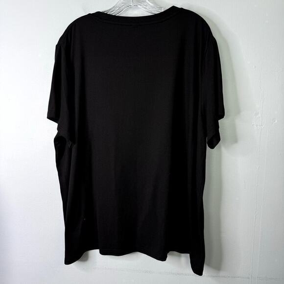 Perout Curve Kittens in Space Graphic Short Sleeve Black T-Shirt Plus Size 3XL - Picture 8 of 10